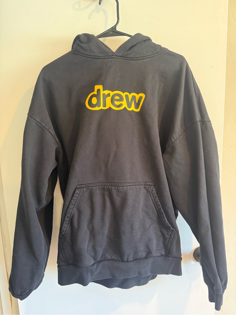 Drew House Black Hoodie with Yellow Logo